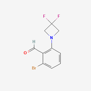 molecular formula C10H8BrF2NO B1407753 2-Bromo-6-(3,3-difluoroazetidin-1-yl)benzaldehyde CAS No. 1707377-96-5