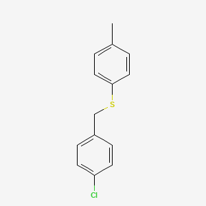 molecular formula C14H13ClS B14077536 Benzene, 1-chloro-4-[[(4-methylphenyl)thio]methyl]- CAS No. 100716-85-6