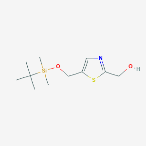 molecular formula C11H21NO2SSi B1407754 (5-(((Tert-butyldimethylsilyl)oxy)methyl)thiazol-2-yl)methanol CAS No. 1381778-87-5