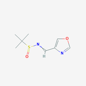 molecular formula C8H12N2O2S B14077541 2-methyl-N-[(1E)-1,3-oxazol-4-ylmethylidene]propane-2-sulfinamide 