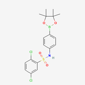 molecular formula C18H20BCl2NO4S B1407755 2,5-二氯-N-[4-(4,4,5,5-四甲基-[1,3,2]二氧杂硼环-2-基)-苯基]苯磺酰胺 CAS No. 1426214-54-1