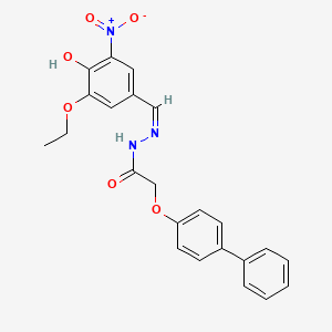 2-(biphenyl-4-yloxy)-N'-[(Z)-(3-ethoxy-4-hydroxy-5-nitrophenyl)methylidene]acetohydrazide