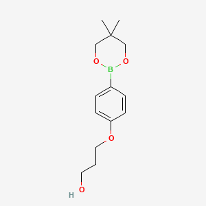 B1407756 3-(4-(5,5-Dimethyl-1,3,2-dioxaborinan-2-yl)phenoxy)propan-1-ol CAS No. 1467060-52-1