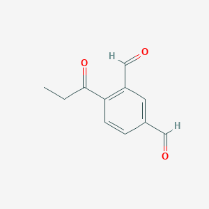 molecular formula C11H10O3 B14077595 1-(2,4-Diformylphenyl)propan-1-one 