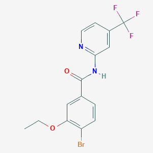 molecular formula C15H12BrF3N2O2 B1407762 苯甲酰胺，4-溴-3-乙氧基-N-[4-(三氟甲基)-2-吡啶基]- CAS No. 1620677-35-1