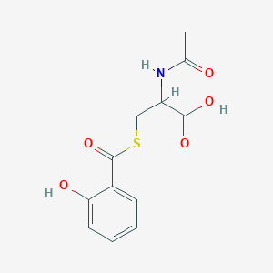 molecular formula C12H13NO5S B14077639 N-Acetyl-S-(2-hydroxybenzoyl)cysteine 