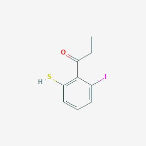 molecular formula C9H9IOS B14077683 1-(2-Iodo-6-mercaptophenyl)propan-1-one 