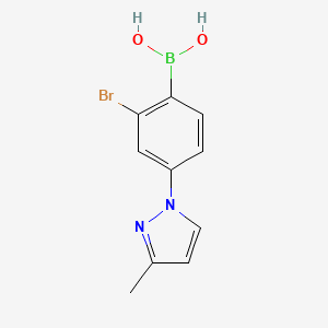 molecular formula C10H10BBrN2O2 B14077710 (2-Bromo-4-(3-methyl-1H-pyrazol-1-yl)phenyl)boronic acid 