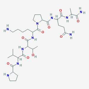 molecular formula C33H58N10O9 B14077715 Prolylvalylthreonyllysylprolylglutaminylalaninamide 