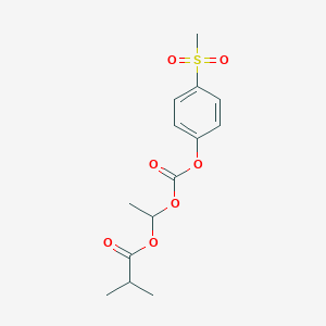 molecular formula C14H18O7S B14077725 1-[(4-Methanesulfonylphenoxycarbonyl)oxy]ethyl 2-methylpropanoate 