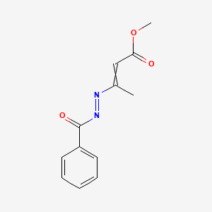 molecular formula C12H12N2O3 B14077758 Methyl 3-[(E)-benzoyldiazenyl]but-2-enoate CAS No. 101561-12-0