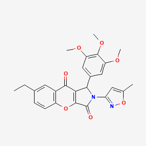 7-Ethyl-2-(5-methyl-1,2-oxazol-3-yl)-1-(3,4,5-trimethoxyphenyl)-1,2-dihydrochromeno[2,3-c]pyrrole-3,9-dione