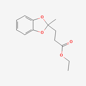 molecular formula C13H16O4 B14077792 1,3-Benzodioxole-2-propanoic acid, 2-methyl-, ethyl ester CAS No. 100612-91-7