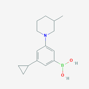 molecular formula C15H22BNO2 B14077800 (3-Cyclopropyl-5-(3-methylpiperidin-1-yl)phenyl)boronic acid 