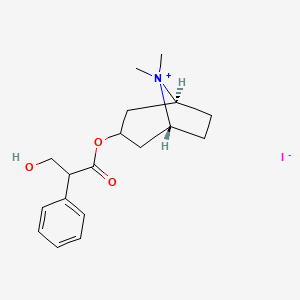 molecular formula C18H26INO3 B14077855 [(1R,5S)-8,8-dimethyl-8-azoniabicyclo[3.2.1]octan-3-yl] 3-hydroxy-2-phenylpropanoate;iodide 