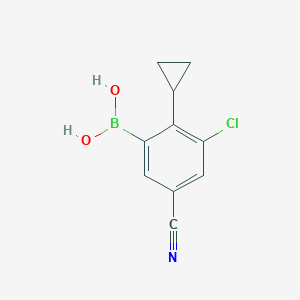 molecular formula C10H9BClNO2 B14077873 (3-Chloro-5-cyano-2-cyclopropylphenyl)boronic acid 