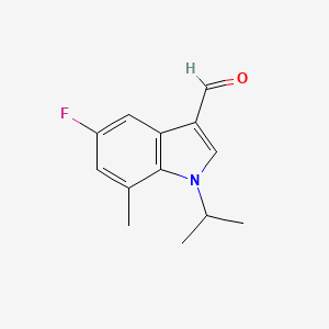 molecular formula C13H14FNO B1407788 5-氟-1-异丙基-7-甲基-1H-吲哚-3-甲醛 CAS No. 1350760-92-7