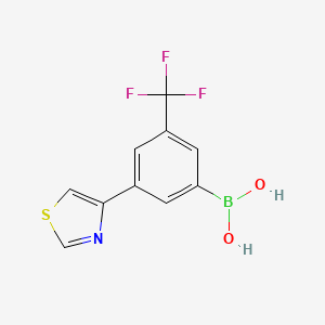 molecular formula C10H7BF3NO2S B14077880 (3-(Thiazol-4-yl)-5-(trifluoromethyl)phenyl)boronic acid 