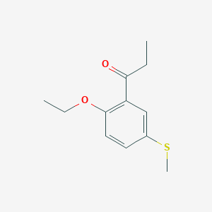 molecular formula C12H16O2S B14077885 1-(2-Ethoxy-5-(methylthio)phenyl)propan-1-one 