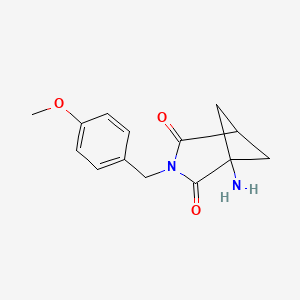 molecular formula C14H16N2O3 B14077912 1-Amino-3-(4-methoxybenzyl)-3-azabicyclo[3.1.1]heptane-2,4-dione 