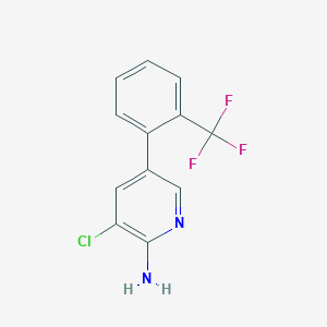 molecular formula C12H8ClF3N2 B14077917 3-Chloro-5-(2-(trifluoromethyl)phenyl)pyridin-2-amine 