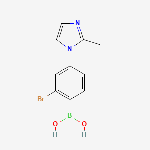 molecular formula C10H10BBrN2O2 B14077941 (2-Bromo-4-(2-methyl-1H-imidazol-1-yl)phenyl)boronic acid 