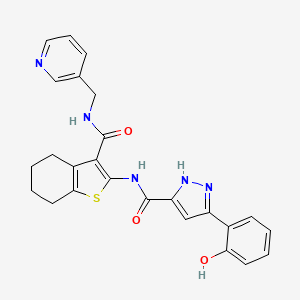 5-(2-hydroxyphenyl)-N-{3-[(pyridin-3-ylmethyl)carbamoyl]-4,5,6,7-tetrahydro-1-benzothiophen-2-yl}-1H-pyrazole-3-carboxamide