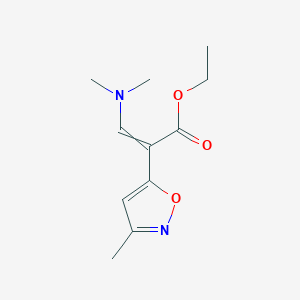 molecular formula C11H16N2O3 B14078003 Ethyl (2Z)-3-(dimethylamino)-2-(3-methyl-1,2-oxazol-5-yl)prop-2-enoate 