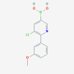 molecular formula C12H11BClNO3 B14078029 (5-Chloro-6-(3-methoxyphenyl)pyridin-3-yl)boronic acid 