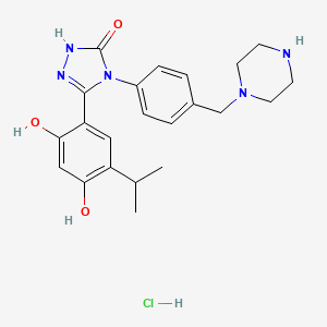 5-(2,4-dihydroxy-5-isopropylphenyl)-4-[4-(piperazin-1-ylmethyl)phenyl]-2H-1,2,4-triazol-3-one hydrochloride