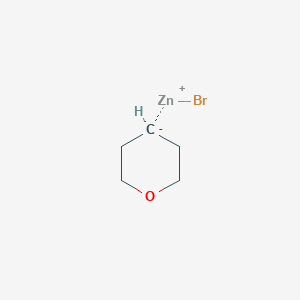 molecular formula C5H9BrOZn B1407804 Tetrahydropyran-4-ylzinc bromide, 0.50 M in THF CAS No. 1372548-45-2