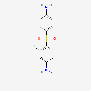 molecular formula C14H15ClN2O2S B14078047 4-(4-Aminobenzene-1-sulfonyl)-3-chloro-N-ethylaniline CAS No. 101513-22-8