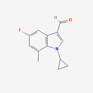 molecular formula C13H12FNO B1407806 1-环丙基-5-氟-7-甲基-1H-吲哚-3-甲醛 CAS No. 1350760-94-9