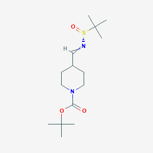 (R,E)-tert-butyl 4-(((tert-butylsulfinyl)imino)methyl)piperidine-1-carboxylate