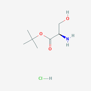 molecular formula C7H16ClNO3 B1407813 (R)-tert-Butyl 2-amino-3-hydroxypropanoate hydrochloride CAS No. 1033753-14-8