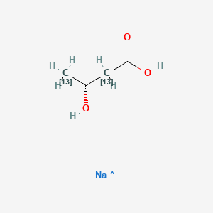 molecular formula C4H8NaO3 B14078156 Sodium D-3-hydroxybutyrate (2,4-13C2, 99%) 