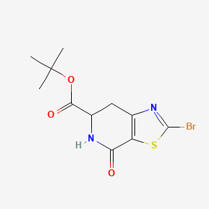 molecular formula C11H13BrN2O3S B14078193 tert-Butyl 2-bromo-4-oxo-4,5,6,7-tetrahydrothiazolo[5,4-c]pyridine-6-carboxylate 