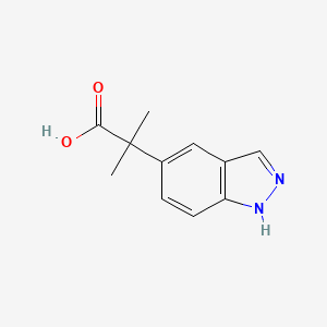 molecular formula C11H12N2O2 B14078194 2-(1H-indazol-5-yl)-2-methylpropanoic acid 