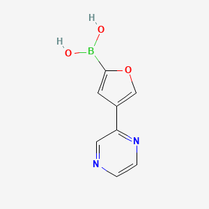 molecular formula C8H7BN2O3 B14078219 (4-(Pyrazin-2-yl)furan-2-yl)boronic acid 