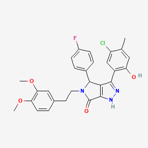 3-(5-chloro-2-hydroxy-4-methylphenyl)-5-[2-(3,4-dimethoxyphenyl)ethyl]-4-(4-fluorophenyl)-4,5-dihydropyrrolo[3,4-c]pyrazol-6(2H)-one