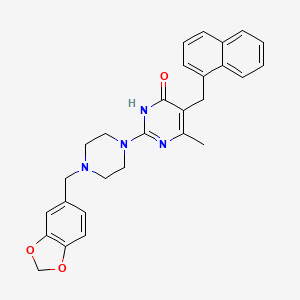 2-[4-(1,3-benzodioxol-5-ylmethyl)piperazin-1-yl]-6-methyl-5-(naphthalen-1-ylmethyl)pyrimidin-4(3H)-one