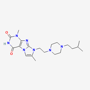 4-hydroxy-1,7-dimethyl-8-{2-[4-(3-methylbutyl)piperazin-1-yl]ethyl}-1H-imidazo[2,1-f]purin-2(8H)-one