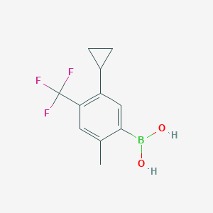 molecular formula C11H12BF3O2 B14078323 (5-Cyclopropyl-2-methyl-4-(trifluoromethyl)phenyl)boronic acid 