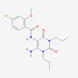 N-(6-Amino-2,4-dioxo-1,3-dipropyl-1,2,3,4-tetrahydropyrimidin-5-yl)-4-chloro-2-methoxybenzamide