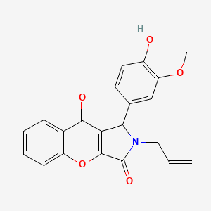 molecular formula C21H17NO5 B14078334 1-(4-Hydroxy-3-methoxyphenyl)-2-(prop-2-en-1-yl)-1,2-dihydrochromeno[2,3-c]pyrrole-3,9-dione 