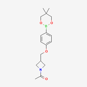 molecular formula C17H24BNO4 B1407835 1-(3-((4-(5,5-Dimethyl-1,3,2-dioxaborinan-2-yl)phenoxy)methyl)azetidin-1-yl)ethanone CAS No. 1467060-06-5