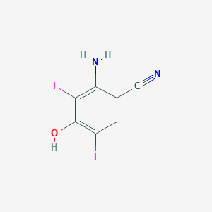 molecular formula C7H4I2N2O B14078353 2-Amino-4-hydroxy-3,5-diiodobenzonitrile CAS No. 102569-30-2