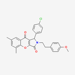 1-(4-Chlorophenyl)-2-[2-(4-methoxyphenyl)ethyl]-5,7-dimethyl-1,2-dihydrochromeno[2,3-c]pyrrole-3,9-dione