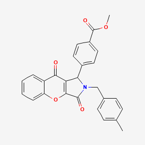 molecular formula C27H21NO5 B14078392 Methyl 4-[2-(4-methylbenzyl)-3,9-dioxo-1,2,3,9-tetrahydrochromeno[2,3-c]pyrrol-1-yl]benzoate 