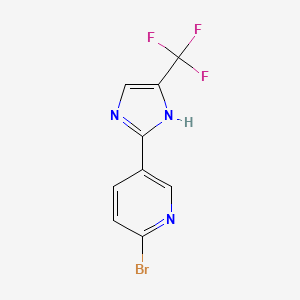 molecular formula C9H5BrF3N3 B1407844 2-溴-5-[5-(三氟甲基)-1H-咪唑-2-基]吡啶 CAS No. 1383001-87-3